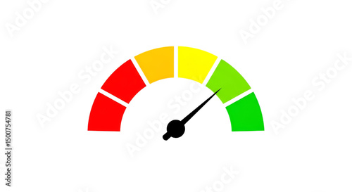 Dashboard gauge meter indicator shows status and progress