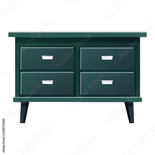 ark Green Dresser with Four Drawers