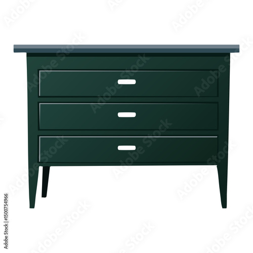 sleek dark green bedroom dresser