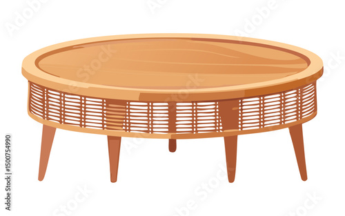 Brown Woven Round Table