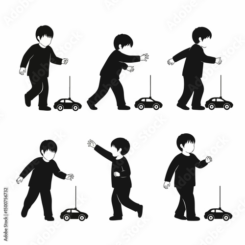 Child with Toy Car: Playing and Reaching