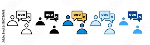 Interview Icon Set Multiple Style Collection