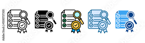 Evaluation criteria Icon Set Multiple Style Collection