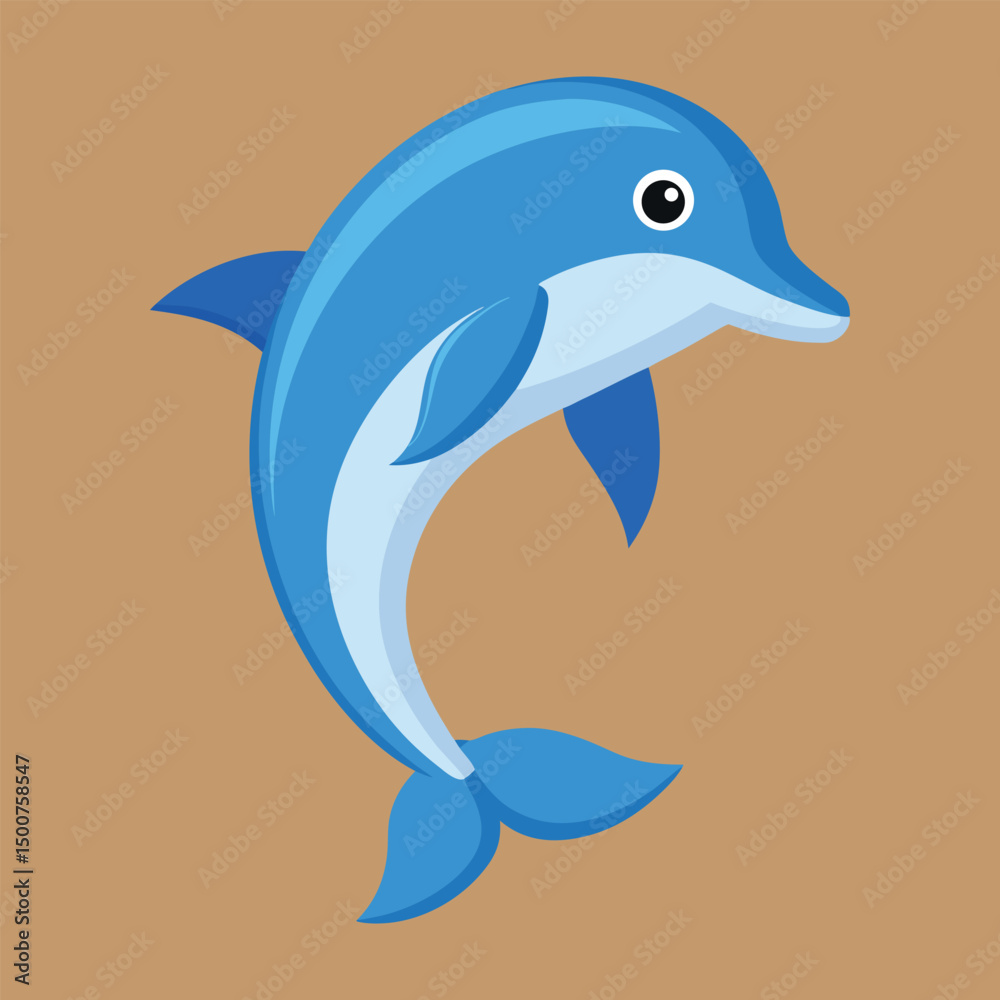Fototapeta premium Dolphin vector art illustration.