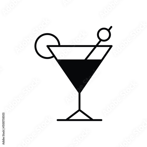 Cocktail  Icon vector stock illustration