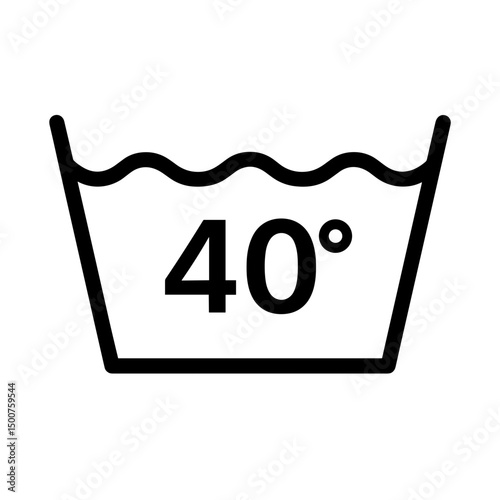 Laundry symbol with 40 degrees temperature