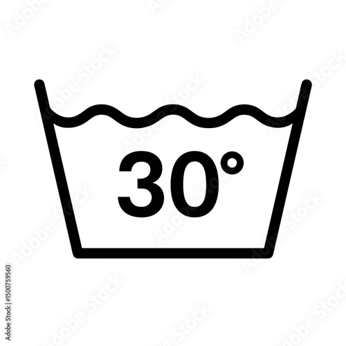 Laundry symbol with 30 degrees temperature
