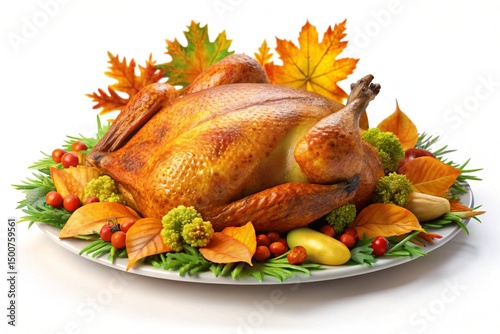 roasted chicken on a white background