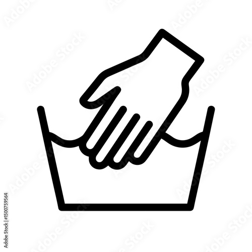 Hand wash laundry care symbol