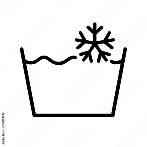 Cold wash only laundry symbol with snowflake