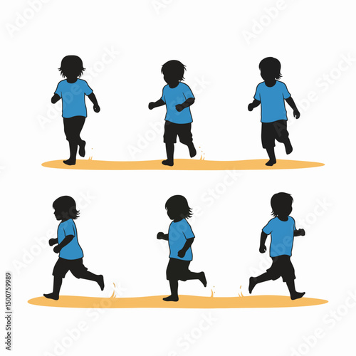 Child running animation sprites boy active