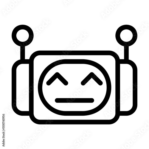 A collection of icons containing facial expressions that are formed into robot emojis, happy, sad, funny, silly and happy