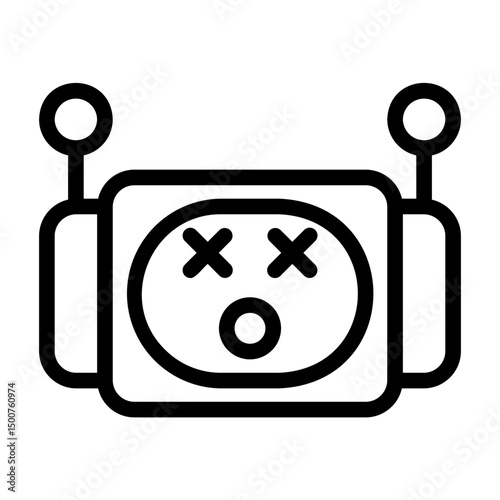 A collection of icons containing facial expressions that are formed into robot emojis, happy, sad, funny, silly and happy