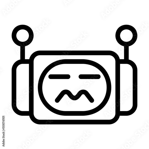 A collection of icons containing facial expressions that are formed into robot emojis, happy, sad, funny, silly and happy