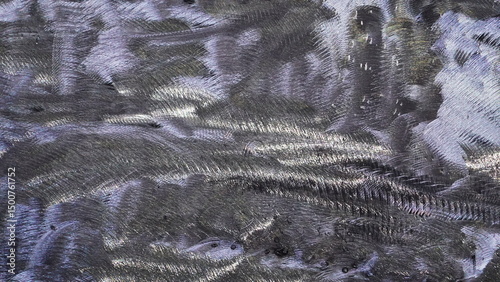 Metallic Surface Abstract Texture Brushed Steel Closeup Iridescent Pattern Scratched Detail Horizontal View