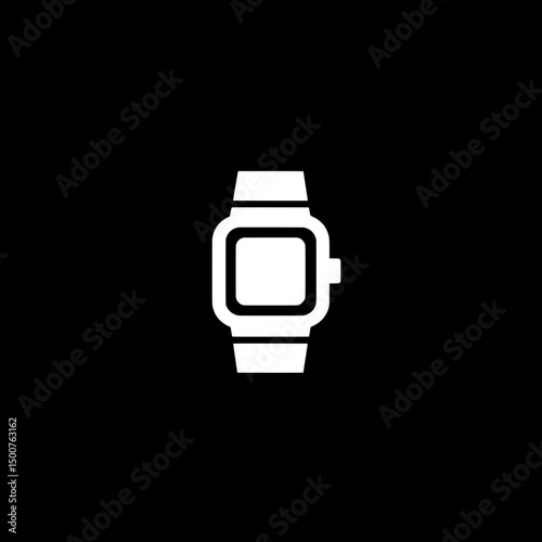 Simple and minimalistic vector flat icon of a watch, well - suited for minimalist branding, mobile app interfaces, or infographics.