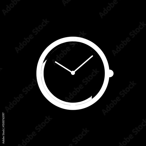 A minimalistic vector flat icon of a watch, designed with simplicity in mind, which can be integrated seamlessly into different design concepts.