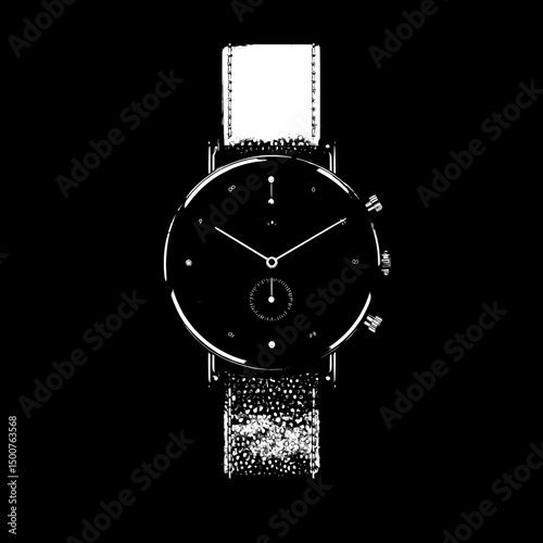 A watch - themed vector flat icon with a simple and minimalistic design, providing an elegant and straightforward visual for time - based designs.