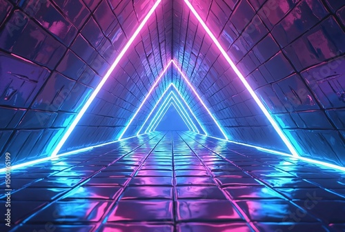 Cyberpunk Neon Gateway – A Futuristic Journey Through Light and Geometry