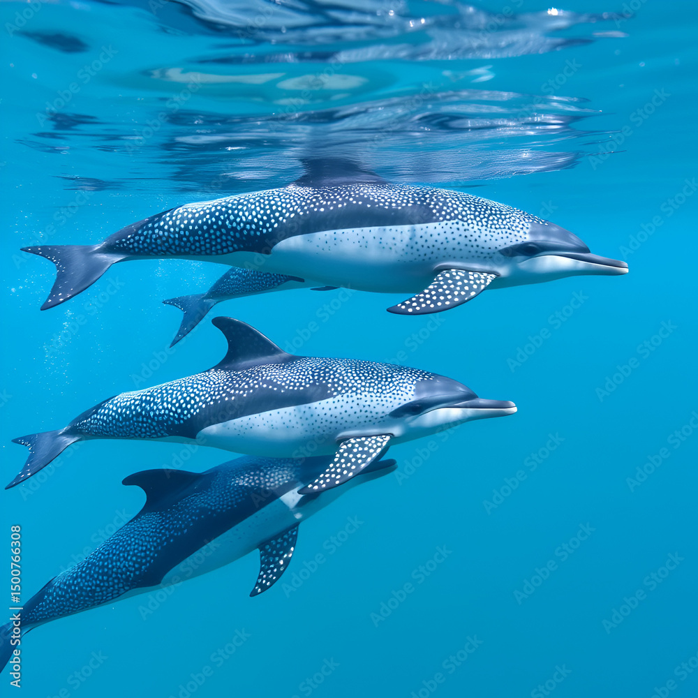 Naklejka premium Atlantic spotted dolphins