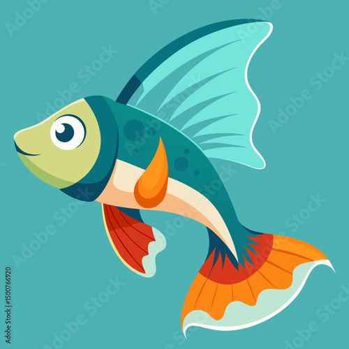 vector illustration of a goldfish