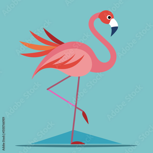 pink flamingo vector