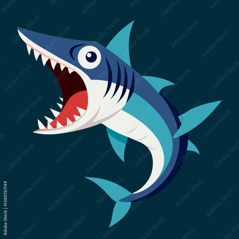 Fototapeta premium cartoon shark vector illustration