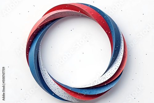 Minimalist Circular Ribbon Loop with Smooth Gradient, Dotted Texture, and Elegant Color Transitions
