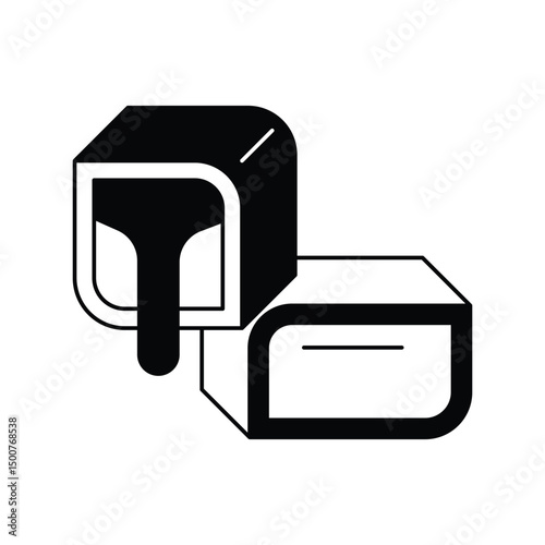 chocolate bar glyph outline icon with white background vector stock illustration