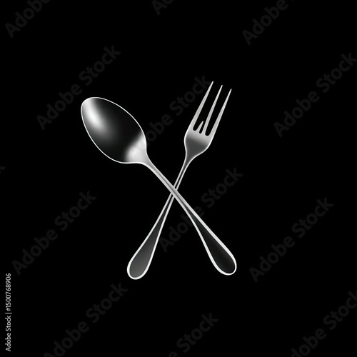 spoon and fork ikon vector illustration logo design