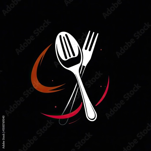 spoon and fork ikon vector illustration logo design