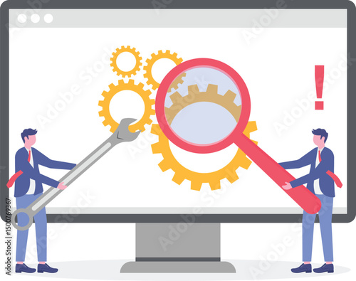 Teamwork gears as business cooperative machinery.Project development and management.

