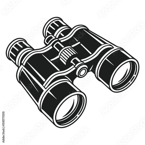 binoculars on white background
