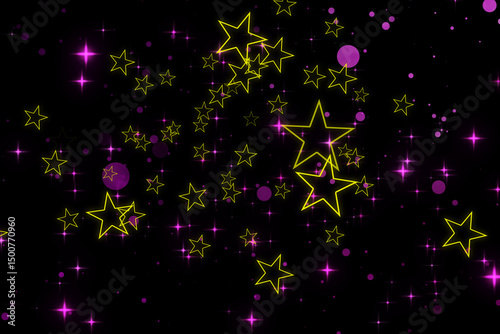 A graphic of rising star shape and glitter