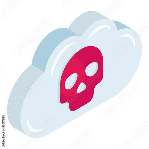 Modern design icon of cloud hacking 