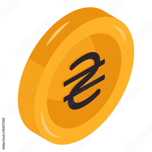 Modern design icon of hryvnia coin  