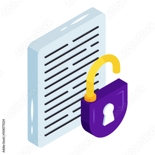Padlock with paper denoting concept of locked file 