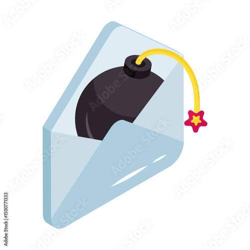 A unique design icon of explosive mail