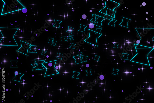 A graphic of rising shape and glitter