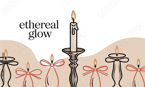 Modern vector illustration featuring a collection of elegant candle holders, easily editable and scalable.