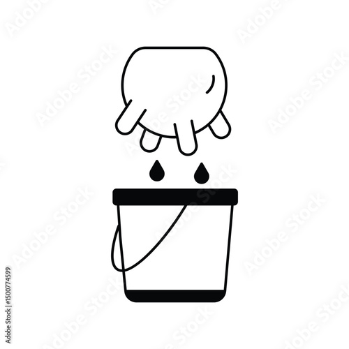 udder glyph outline icon with white background vector stock illustration