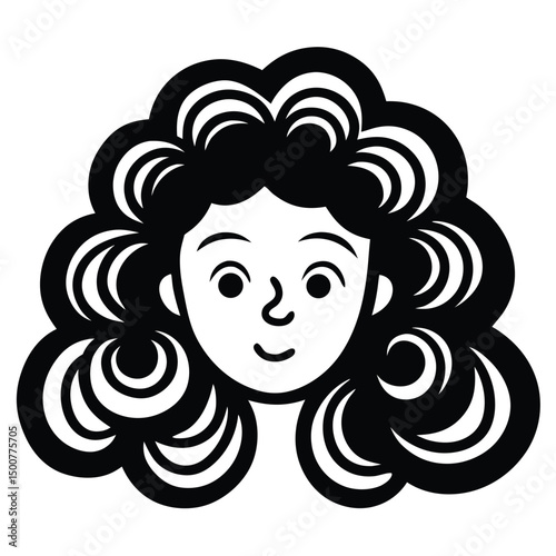 Afro silhouette, black and white portrait of a woman, Vector art of an afro girl wearing Juneteenth color palette