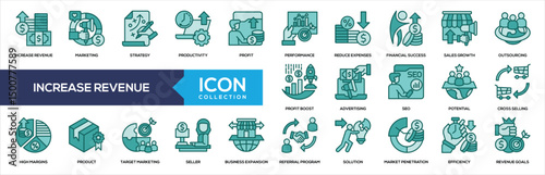 Increase Revenue Solid Icon Collection