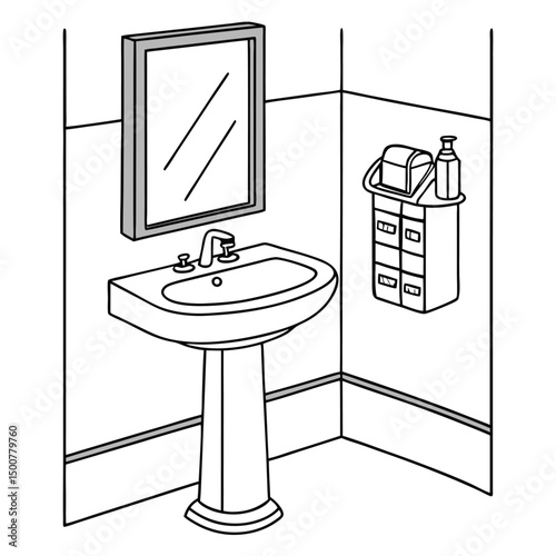 vector illustration of a washroom