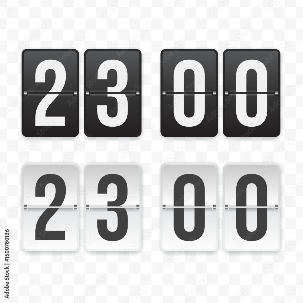 Vector illustration of a flip clock icon sign and symbol twenty-three o'clock. Black and white colored icons for website design .Simple design Vector illustration of a flip clock icon sign and symbol twenty-three o'clock. Black and white colored icons for website design .Simple design