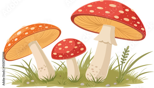White Background Mushroom Vector Design High Resolution Illustration