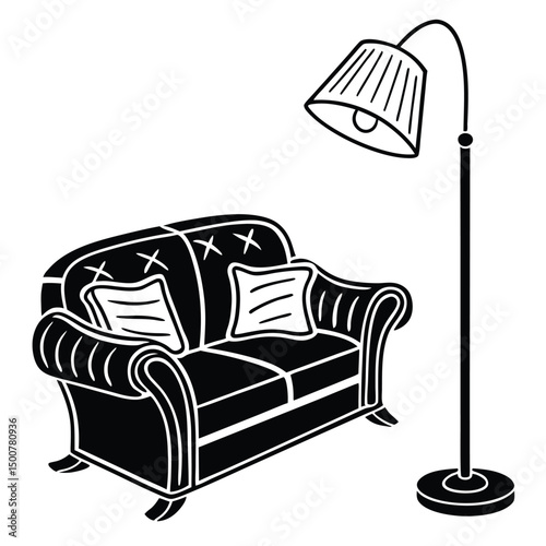 sofa and lamp