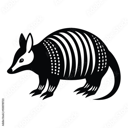 Stylish and minimal vector armadillo for clean silhouette design collections – armadillo silhouette – armadillo vector – armadillo illustration – silhouette of armadillo – armadillo icon