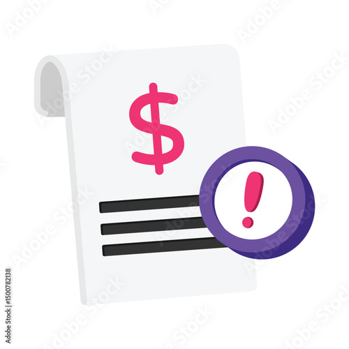Transaction Warning Vector style icon. Eps 10 file
