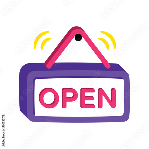 Open Sign Vector style icon. Eps 10 file